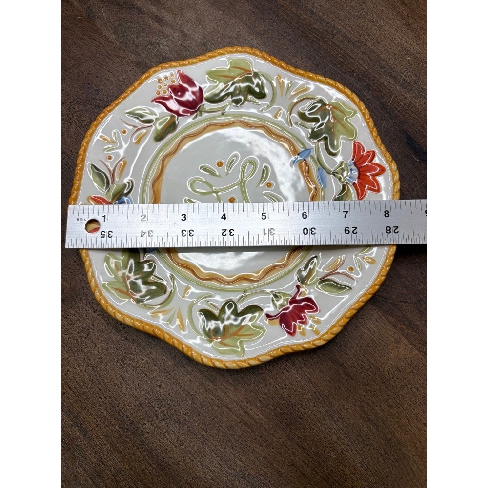 Fitz and Floyd Garden Medley Plate Floral Hand Crafted Dishwasher Safe - Picture 8 of 8
